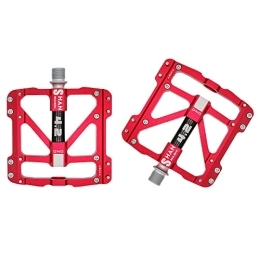 Generic Mountain Bike Pedal FrontStep High Quality Large New Aluminium Alloy Anti-slip Pedal Simple MTB / Mountain Bike / Road Bike / City Bike / Cycle Pedal / BMX with CR-Mo Steel Shaft Wheel Pedal (Red)