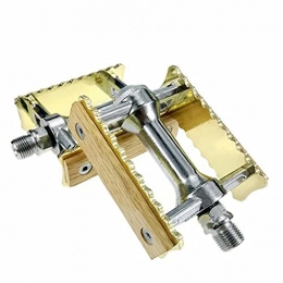 FSJD Spares FSJD 1Pair Bike Pedals, Pedals Vintage Bearing Pedals Aluminum Alloy Palin Pedals Classical Bicycle Stepping, Yellow, 9cm×7.6cm×1.4cm