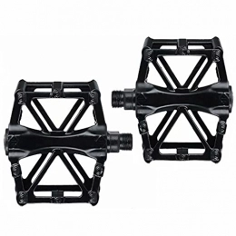 FSJD Spares FSJD Bicycle Cycling Pedals, Aluminum Anti Slip Durable Mountain Bike Pedals Cycling Road Bike Pedals, Black, 12cm×9.5cm×1.4cm