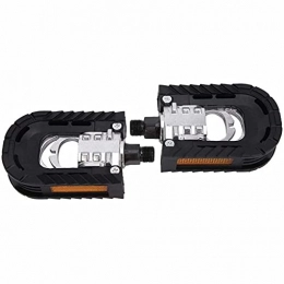 FSJD Spares FSJD Bicycle Pedal, 1 Pair Foldable Mountain Bike Pedals Road Bike Pedals Lightweight Bicycle Bearing Pedals, Black, 9.8cm×7cm×3cm