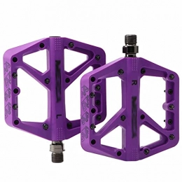 FSJD Spares FSJD Bicycle Pedals, with Reflector 1.4mm Mountain Bike Pedals 3 Bearing Non-slip Waterproof Anti-Dust, Purple, 11.5cm×11.2cm×1.25cm