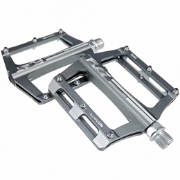 FSJD Mountain Bike Pedal FSJD Mountain Bike Pedals 9 / 16 inch Spindle Aluminum Alloy Platform Cycling Pedal for Road Bicycle etc, Silver, 10cm×9.8cm×2cm
