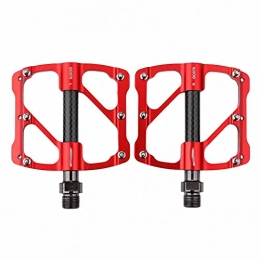 FSJD Mountain Bike Pedal FSJD Universal Bike Pedals, Bike Platform Pedals, for Bike / Folding / Mountain / Road Bicycle Pedals, Red, 11.4cm×9.2cm