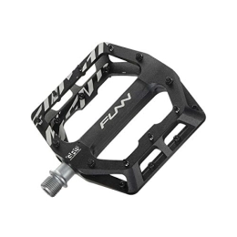 Funn Mountain Bike Pedal Funn Funndamental Flat Pedals - Wide Platform Bicycle Pedals for BMX / MTB Mountain Bike, Adjustable Grip for Outstanding Stability, 9 / 16-inch CrMo Axle (Black)