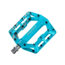 Funn Mountain Bike Pedal Funn Funndamental Flat Pedals - Wide Platform Bicycle Pedals for BMX / MTB Mountain Bike, Adjustable Grip for Outstanding Stability, 9 / 16-inch CrMo Axle (Turquoise)