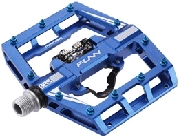 Funn Mountain Bike Pedal Funn Mamba Dual Platform SPD Pedals, Single Sided Clip Mountain Bike Pedals, Compatible with SPD Cleats, 9 / 16-Inch CrMo Axle Bicycle Pedals for MTB / BMX / Gravel Cycling (Blue)