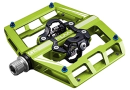 Funn Mountain Bike Pedal Funn Mamba Mountain Bike Clipless Pedals, Double Sided Clip Wide Platform MTB Pedals, Compatible with SPD Cleats, 9 / 16-Inch CrMo Axle Bicycle Pedals for MTB / BMX / Gravel Cycling(Green)