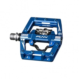 Funn Spares Funn Mamba S Mountain Bike Clipless Pedal Set - Single Side Clip Compact Platform MTB Pedals, SPD Compatible, 9 / 16-inch CrMo Axle (Blue)
