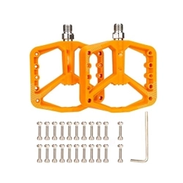 FURLOU Spares FURLOU MTB Ultralight Flat Pedal Bearings Mountain BMX Anti-Slip Big Foot DU Bushing Colorful Nylon Plastic 9 / 16" Bicycle Pedals (Color : Orange)