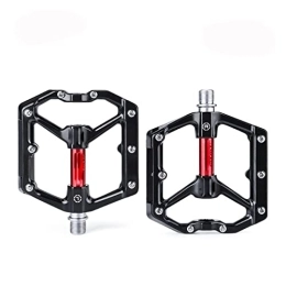 FURLOU Mountain Bike Pedal FURLOU Pedals Bicycle Aluminum Pedal Mountain Urban BMX Road Parts Sealed Bearing Flat Platform All-Round Pedals Bike Accessories Pedals (Color : Black Red)