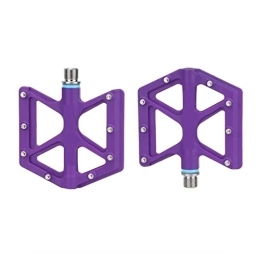 FURONG Spares FURONG Ye pf 1 Pair Folding Bicycle Non-slip Pedal Wear Resistant Hollowed Lightweight Bearings Pedals Road Mountain Bike Cycling Accessories Ye pf (Color : Purple)