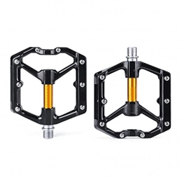 FXDC Spares FXDCY Bicycle Pedal Mountain Bike 3 Sealed Bearing Pedal Wide Platform Pedal For Bicycle Accessories (Color : Black gold)