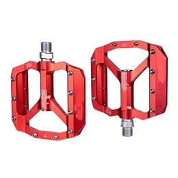 FXDC Mountain Bike Pedal FXDCY Mountain Bike Bearing Flat Pedal Bike Good Grip Bicycle Parts (Color : Red)
