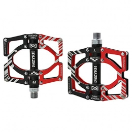 FYLY Spares FYLY-9 / 16" Universal Bike Pedals, Ultralight Durable Aluminum Alloy Mountain Pedal, CNC Sealed Bearings Cycling Pedals, for MTB BMX Road, Red