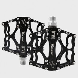FYLY Spares FYLY-Mountain Bike Pedals, 9 / 16" Aluminum Alloy Body 3Sealed Bearings Cycling Flat Pedals, Aluminum Antiskid Pedals for BMX MTB Road Bicycle, Black