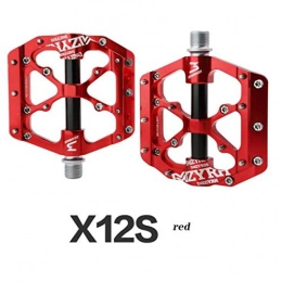 G.Z Mountain Bike Pedal G.Z Bicycle Aluminum Alloy Pedals, Carbon Fiber Take Over Bearing Pedals, 9 / 16 Inch Folding Bicycles on The Road And BMX Mountain Bikes Are Usually Used, red