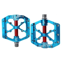 G.Z Mountain Bike Pedal G.Z Bicycle Pedal, Aluminum Alloy 3 Bearing Pedal, 9 / 16 Inch Spindle Mountain Bike Pedal, Suitable for Road, Road Bike, Mountain Bike, Bicycle, sky blue red, A