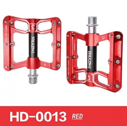 G.Z Spares G.Z Mountain Bike Pedals, New Aluminum Non-Slip Durable Bicycle Pedals, Super Strong And Colorful CNC Processed 3-Bearing Anodized Bicycle Pedals, Suitable for MTB Road Bike 9 / 16, Red