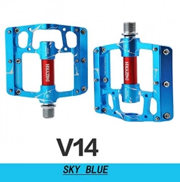 G.Z Mountain Bike Pedal G.Z Mountain Bike Pedals, New Aluminum Non-Slip Durable Bicycle Pedals, Super Strong And Colorful CNC Processed 3-Bearing Anodized Bicycle Pedals, Suitable for MTB Road Bike 9 / 16, sky blue