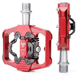 GADEED Spares GADEED Bike Pedal SPD Mountain Bike Clipless Pedals Aluminum Alloy Bicycle Pedals Dual Platform for MTB Mountain Bike Road Bike (Color : Red)