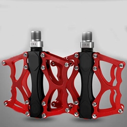 GAOWF Spares GAOWF Lightweight Mountain Bike Pedals Bearing Composite 9 / 16 Universal Aluminum Alloy Bicycle Flat Platform Pedal for Road BMX MTB Bike, Red