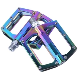 Gedourain Mountain Bike Pedal Gedourain Colorful Bike Pedals, Aluminum Alloy Large Contact Area Rainproof Dustproof Mountain Bike Pedals Wide Compatibility for DIY for Repair for Outdoor