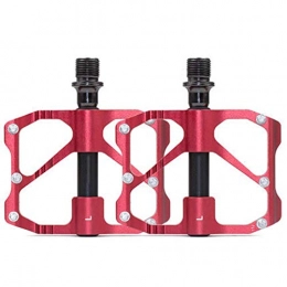 GENFALIN Mountain Bike Pedal GENFALIN Outdoor sports Bike Cycling Pedals Lightweight Aluminum Alloy, Sealed Bearing Pedals 9 / 16 '' for Mountain And Road Bike Bicycle Parts (Color : Red, Size : Mountain Pedal)