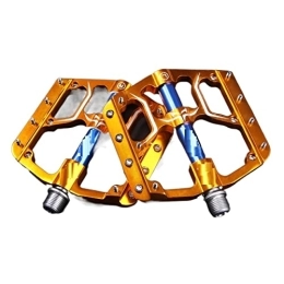 GENGGENG Spares GENGGENG YEJIANGHUA Fit For Flat Bike Pedals MTB Road 3 Sealed Bearings Bicycle Pedals Mountain Bike Pedals Wide Platform Accessories Part (Color : V15-Golden)