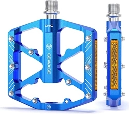 GEWAGE Spares GEWAGE Bike Pedals With Reflective Strips, 3 Sealed Bearings Non-Slip CNC Aluminum Bicycle Platform 9 / 16" Pedals For Road Bike MTB E-Bike. (Blue)
