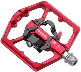 GEWAGE Spares GEWAGE Mountain Bike Pedals- Dual Function Bicycle Flat Pedals and SPD Pedals- 9 / 16" Platform Pedals Compatible with SPD for Road Mountain BMX Bike (Sliver)