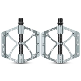 GFHTH Spares GFHTH Aluminum Alloy Red Mountain Bike Pedals with Anti-Slip Steel Nails Cycling Black Pedals Carbon Fiber Shaft Tube Chrome Molybdenum Steel Shaft, Grey