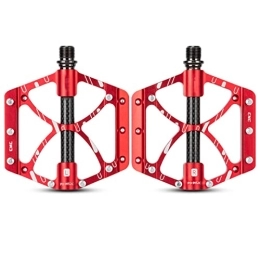 GFHTH Mountain Bike Pedal GFHTH Bike Pedals, Ultralight Mountain Bike Pedals, Aluminum Bicycle Pedals, with Sealed Bearings Anti-Slip Pins, Mtb Bmx Bicycle Cycling Wide Platform Pedals, Red
