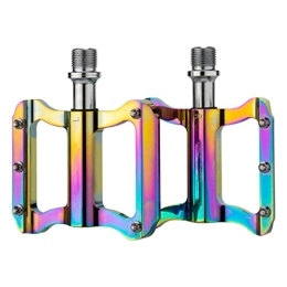 GFHTH Spares GFHTH Mountain Bike Pedals, Aluminum Alloy Road Flat Bicycle Pedals, Sealed Bearing Lightweight Colorful Metal Cycling Pedal, B