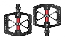 GGCG Spares GGCG Bicycle pedals MTB Pedals Mountain Bike Pedals 3 Ball Bearing Aluminum CNC For most bike bicycles, BMX, MTB, Racing bikes, 9 / 16 inch spindle pedals (black)