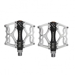 GLJYG Mountain Bike Pedal GLJYG Mountain Bike Pedals Aluminum Alloy Antiskid Bicycle Flat Pedals Durable Road Bike Hybrid Pedals for Road Bikes, Silver