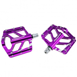 GLYIG Spares GLYIG Mountain Bike Pedals MTB Pedal for BMX Non-Slip Lightweight Aluminum Alloy Off Road Bicycle Cycling Platform Cycle Pedal, Sealed Bearing Lightweight (Color : Purple)