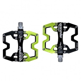 GLYIG Mountain Bike Pedal GLYIG Mountain Bike Pedals MTB Pedals Aluminum Bicycle Flat Platform Pedals Lightweight Non-Slip Sealed Bearing for Road Mountain BMX MTB Bike, Wide Platform Bicycle Pedal (Color : Black green)