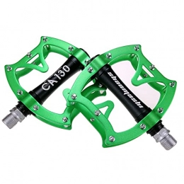 GLYIG Spares GLYIG Mountain Bike Pedals- MTB Pedals Bicycle Flat Pedals CNC Aluminum Alloy Sealed DU+ Bearing Cycling Pedals for BMX MTB Road, Bicycles Platform Pedals (Color : Green)