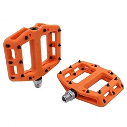 Gneric Spares gneric YMYGBH Bike Pedals With Toe Clips MTB Pedals Mountain Bike Pedals Lightweight Nylon Fiber Bicycle Platform Pedals For BMX MTB 9 / 16" (Color : Orange)