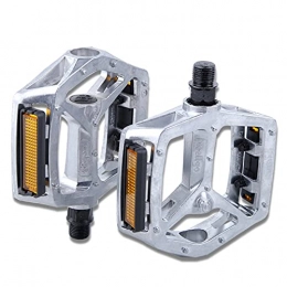 GOLDEN MANGO Spares GOLDEN MANGO Bike Pedals, Flat Bicycle Pedal Sets, 9 / 16 Non-Slip Aluminum Replacement for Mountain Silver