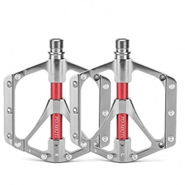 GOODLQ Spares GOODLQ Mountain Bike Titanium Alloy Bearing Pedals Lightweight Tread Riding Ankle, Silver