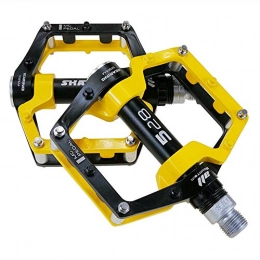 Goodvk Spares Goodvk Bike Pedals Bike Flat Pedals Cycling Pedals Platform for Mountain Bike Road Easy to Operate (Color : Yellow, Size : One size)