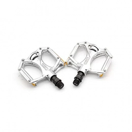 Goodvk Spares Goodvk Bike Pedals Bike Pedal Aluminum Alloy MTB Bike Pedals Bearing with Mountain Bicycle Parts Easy to Operate (Color : Silver, Size : 10x10x2.62cm)