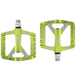 Eyands Mountain Bike Pedal Green Bike Pedals - 9 / 16" Sealed Bearing Mountain Bicycle Flat Pedals, Lightweight Aluminum Alloy Wide Platform Mountain Road Bike Pedal for BMX / MTB
