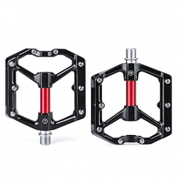 GSYNXYYA Spares GSYNXYYA Bicycle Pedals, 14Mm Road Bike Riding Pedal Accessories, Aluminum Alloy Mountain Bike Widen Pedals Waterproof(4.1 * 4 * 0.9In), Black red