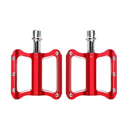 GSYNXYYA Mountain Bike Pedal GSYNXYYA Bicycle Pedals, Durable Mountain Bike Flat Pedal Cleats, Aluminum Alloy Platform And Chrome Molybdenum Steel Shaft(M14), Red