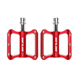 Gub Mountain Bike Pedal GUB Mountain Bike Pedals Aluminum Alloy Platform 9 / 16" Sealed Bearing Axle Antiskid Cycling Bicycle Pedals (red)