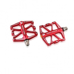 Guyuexuan Mountain Bike Pedal Guyuexuan Mountain Bike Pedals 9 / 16 Non-Slip Wide Bicycle Pedals High-Strength BMX Pedals Aluminium Alloy, The latest style, and durable (Color : Red)