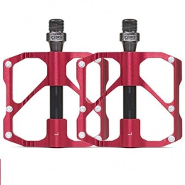 GXFWJD Mountain Bike Pedal GXFWJD 9 / 16in Mountain Bike Pedals Lightweight Aluminum Alloy 3 Bearing Bicycle Pedals with Cleats, Waterproof Dustproof (Color : Red)
