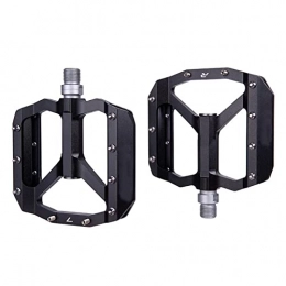 GXXDM Spares GXXDM Bike Pedals Aluminium Cycling Flat Pedals Hybrid Pedals Antiskid Durable BMX MTB Mountain Road City Junior Kid Delivery within 5-15 Days, Black